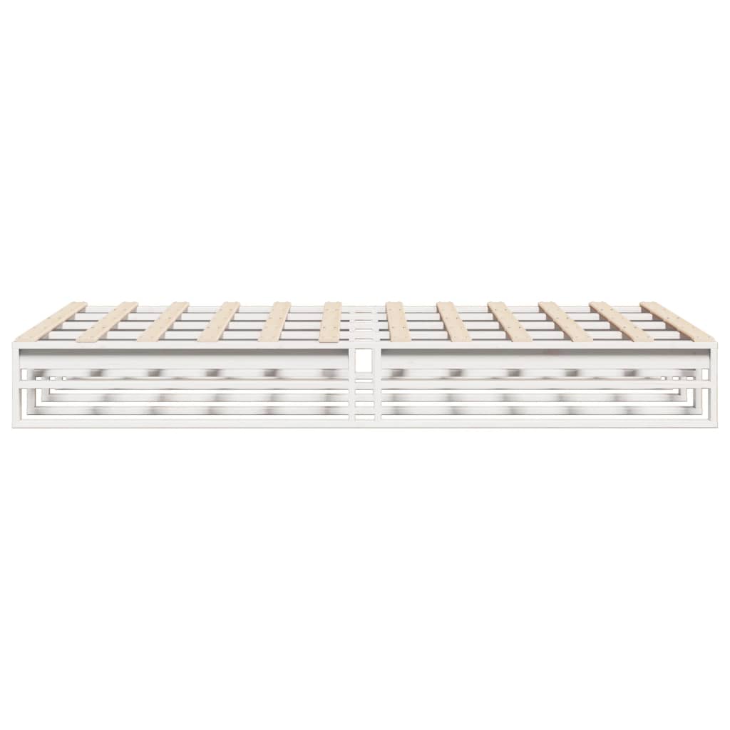 Bed Frame without Mattress White 120x190 cm Small Double Solid Wood Pine