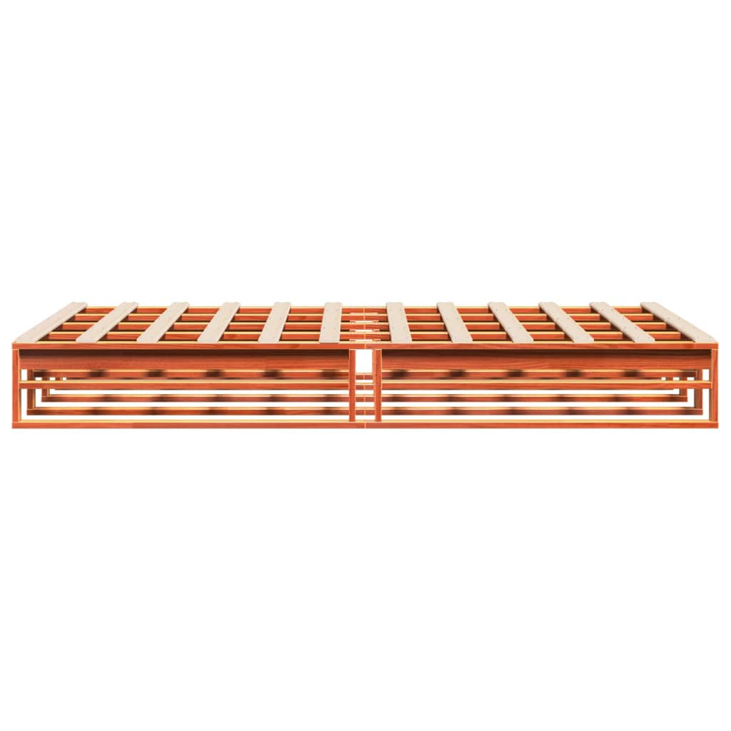 Bed Frame without Mattress Wax Brown 140x190 cm Solid Wood Pine