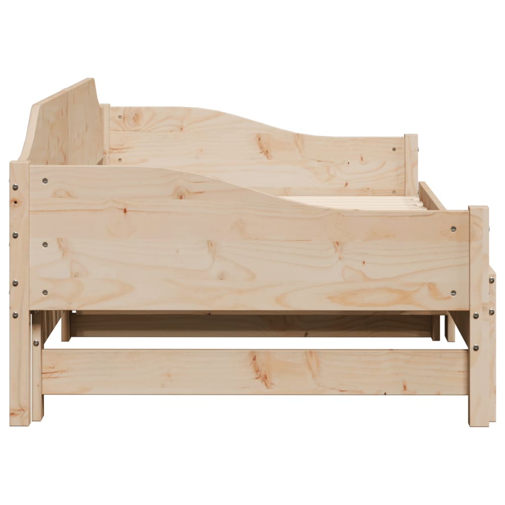 Daybed with Trundle without Mattress 90x190 cm Single Solid Wood