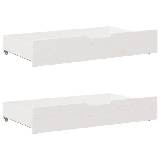 Under-Bed Drawers 2 pcs White 90x55x17 cm Solid Wood Pine