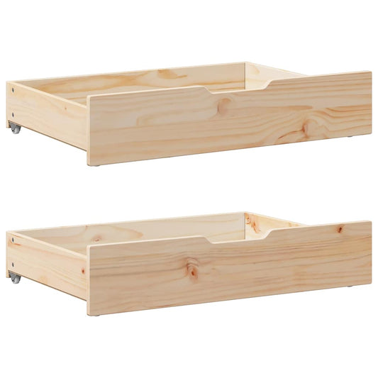 Under-Bed Drawers with Wheels 2 pcs 85x55x17 cm Solid Wood Pine