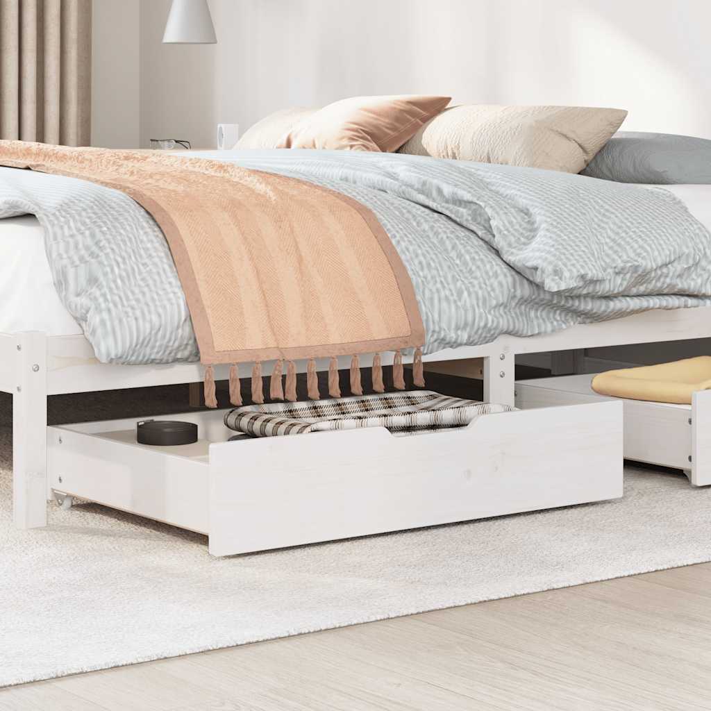 Under-Bed Drawers 2 pcs White 80x55x17 cm Solid Wood Pine