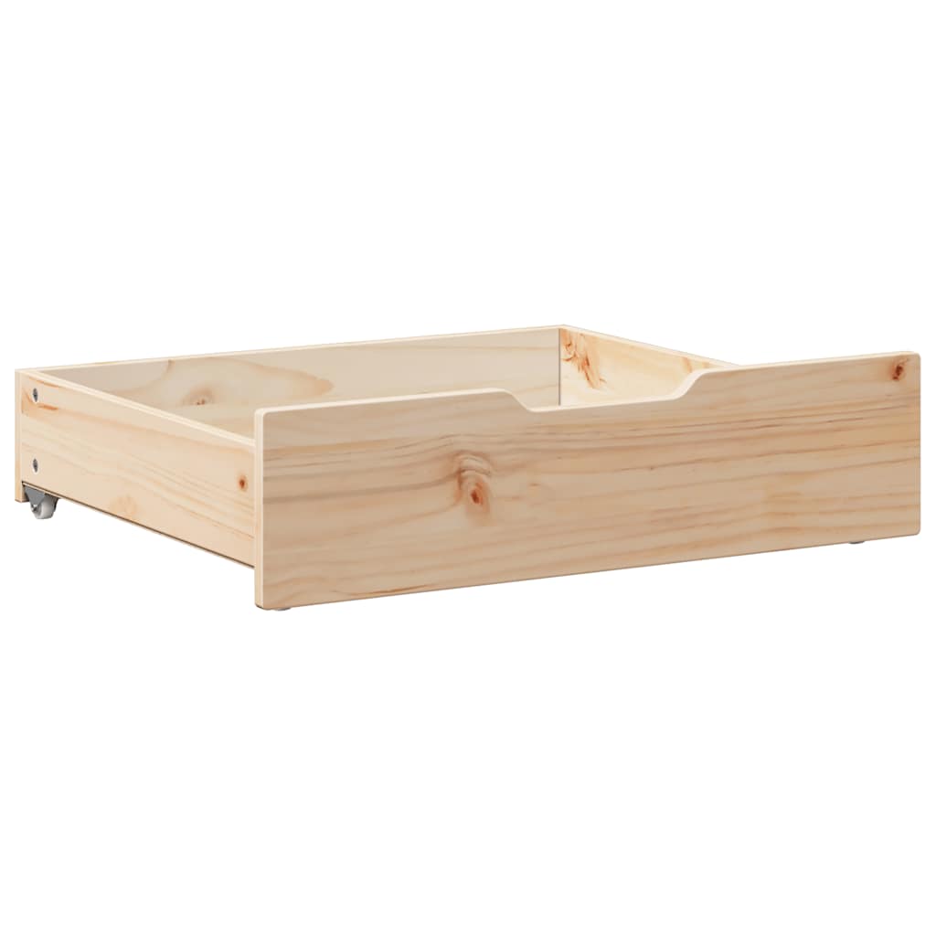 Under-Bed Drawers with Wheels 2 pcs 65x55x17 cm Solid Wood Pine