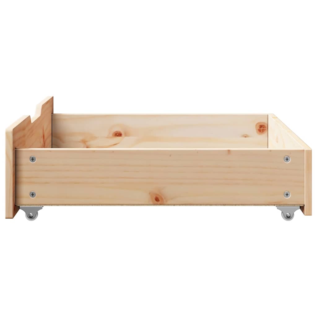 Under-Bed Drawers with Wheels 2 pcs 65x55x17 cm Solid Wood Pine
