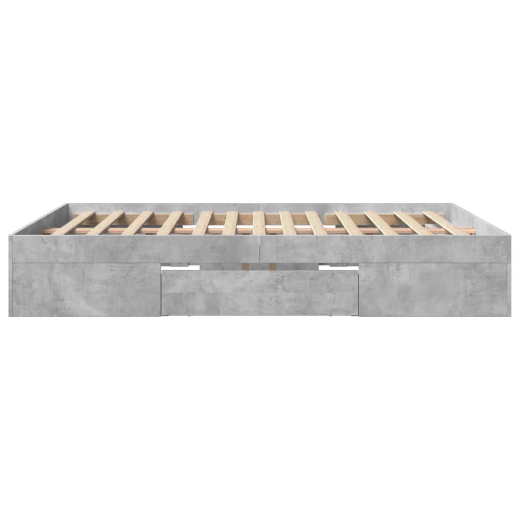 Bed Frame without Mattress Concrete Grey 150x200cm Engineered Wood