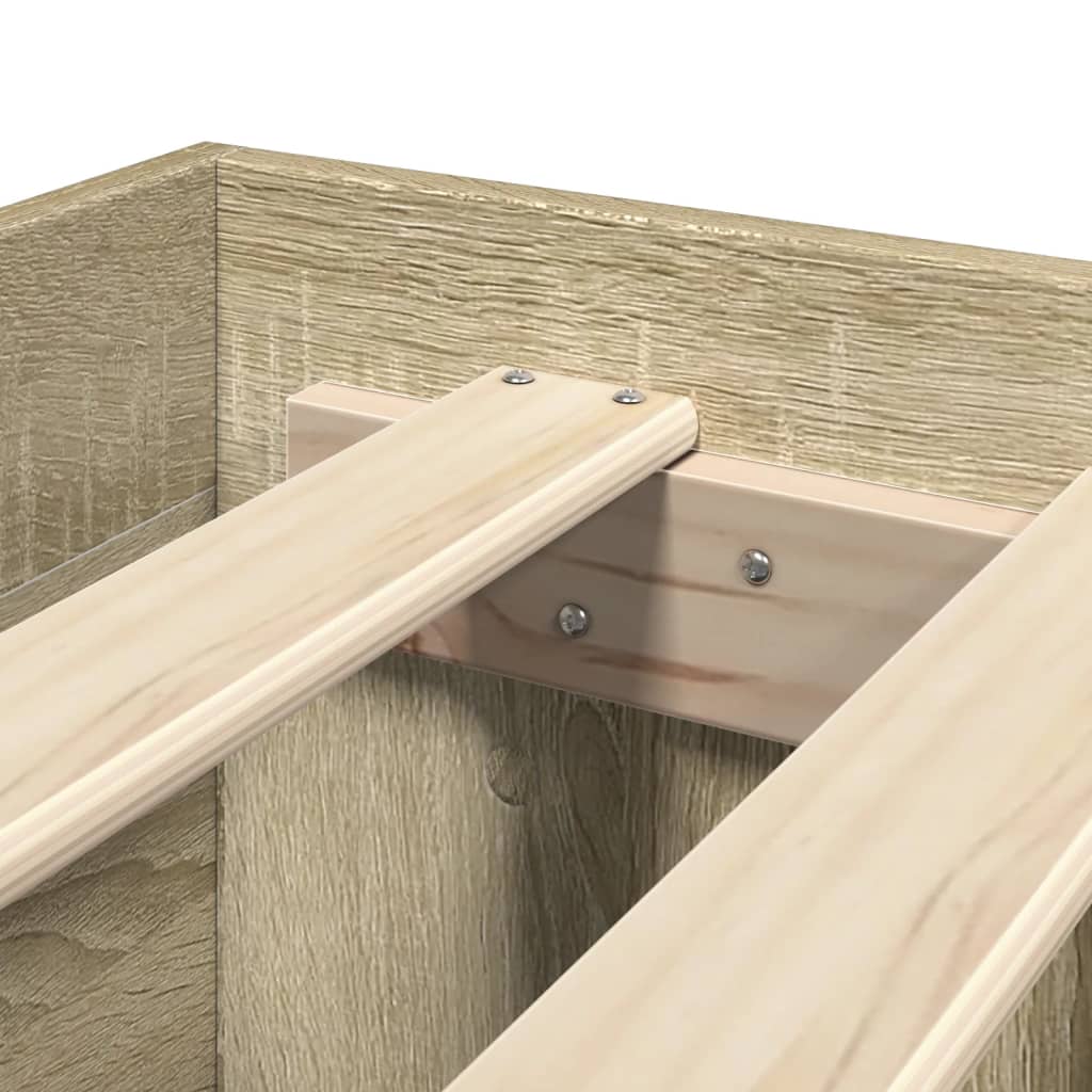Bed Frame without Mattress Sonoma Oak 140x200 cm Engineered Wood