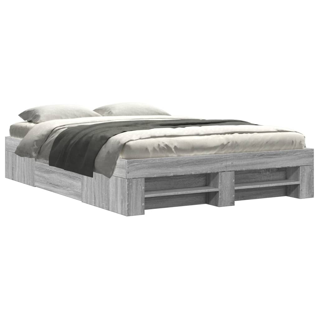Bed Frame without Mattress Grey Sonoma 120x200 cm Engineered Wood