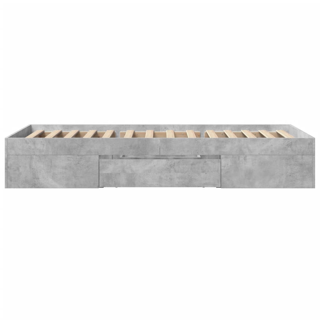 Bed Frame without Mattress Concrete Grey 100x200cm Engineered Wood