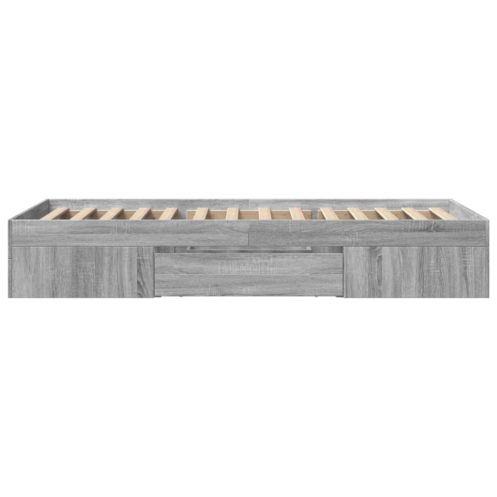 Bed Frame without Mattress Grey Sonoma 100x200 cm Engineered Wood