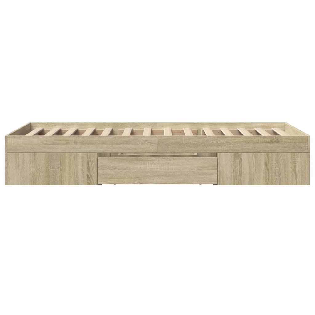 Bed Frame without Mattress Sonoma Oak 90x200 cm Engineered Wood