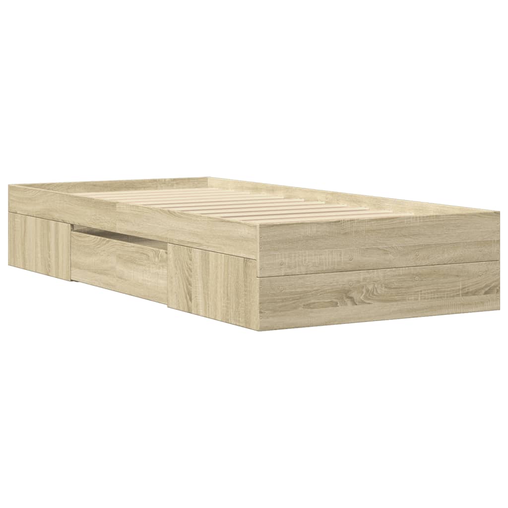 Bed Frame without Mattress Sonoma Oak 90x190 cm Single Engineered Wood