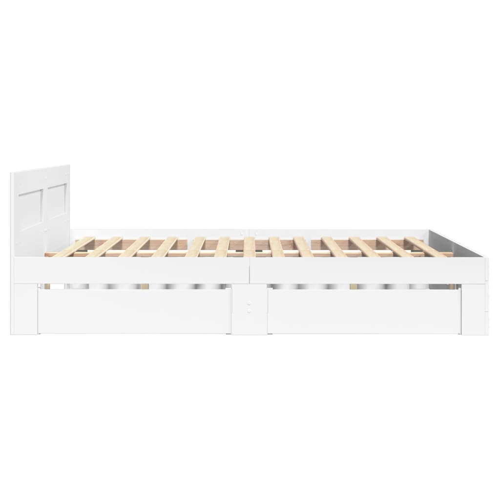 Bed Frame with Headboard without Mattress White 120x190 cm Small Double