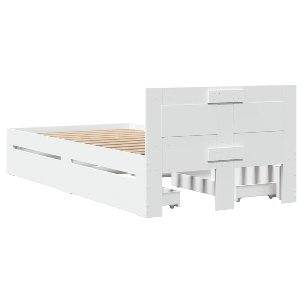 Bed Frame with Headboard without Mattress White 75x190 cm Small Single