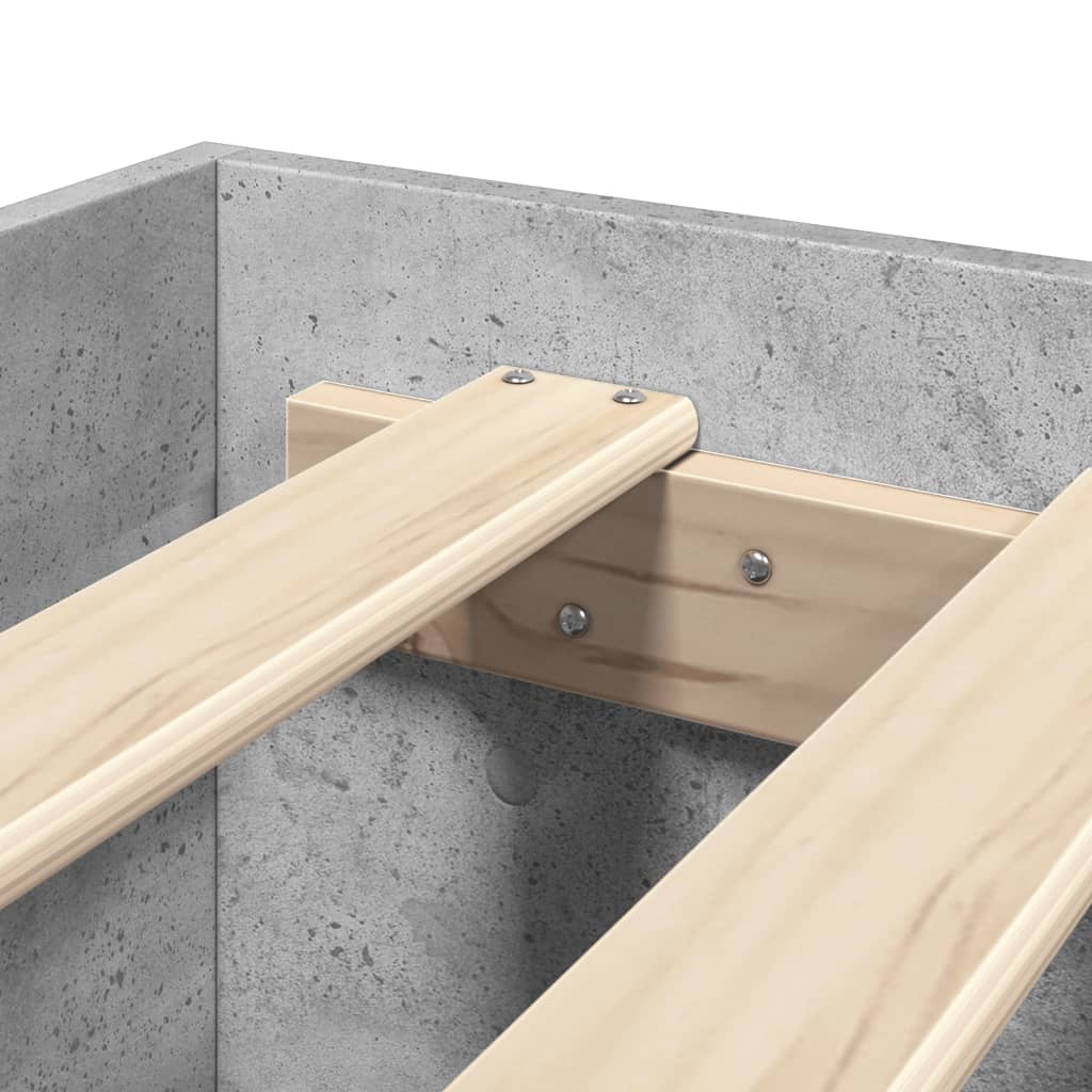 Bed Frame without Mattress Concrete Grey 200x200cm Engineered Wood