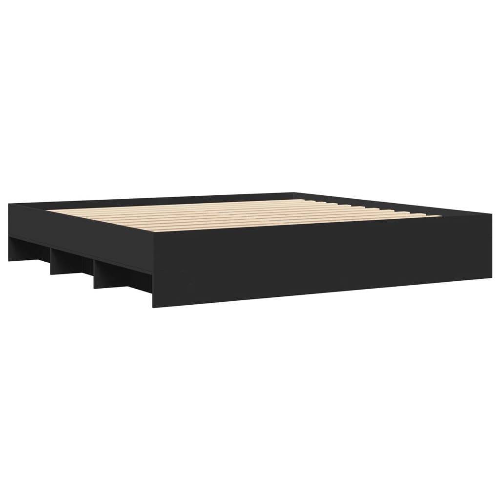 Bed Frame without Mattress Black 180x200 cm Super King Engineered Wood