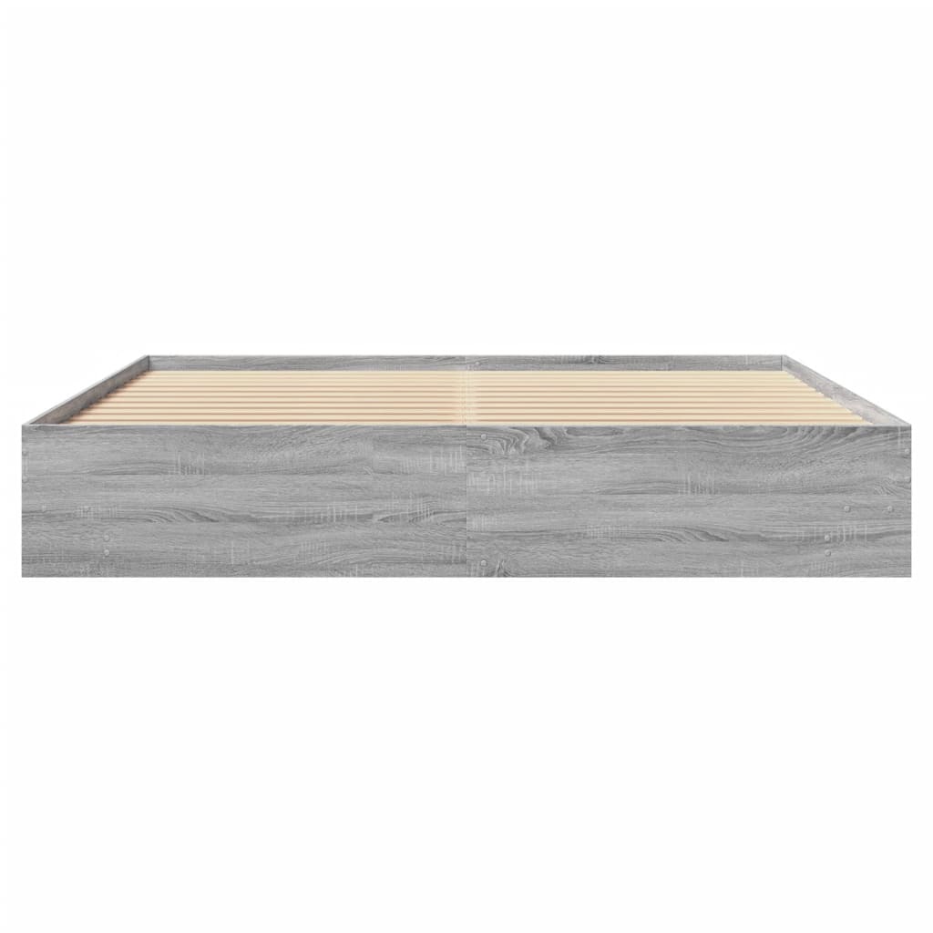 Bed Frame without Mattress Grey Sonoma 180x200 cm Super King Engineered Wood