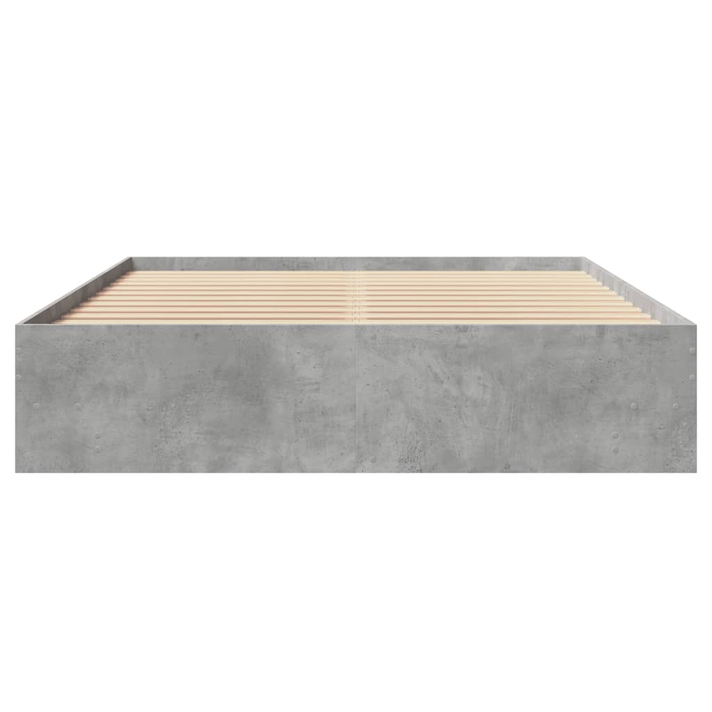 Bed Frame without Mattress Concrete Grey 160x200cm Engineered Wood