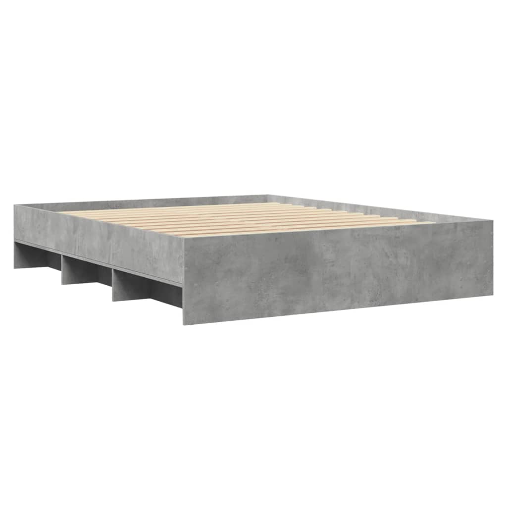 Bed Frame without Mattress Concrete Grey 150x200cm Engineered Wood