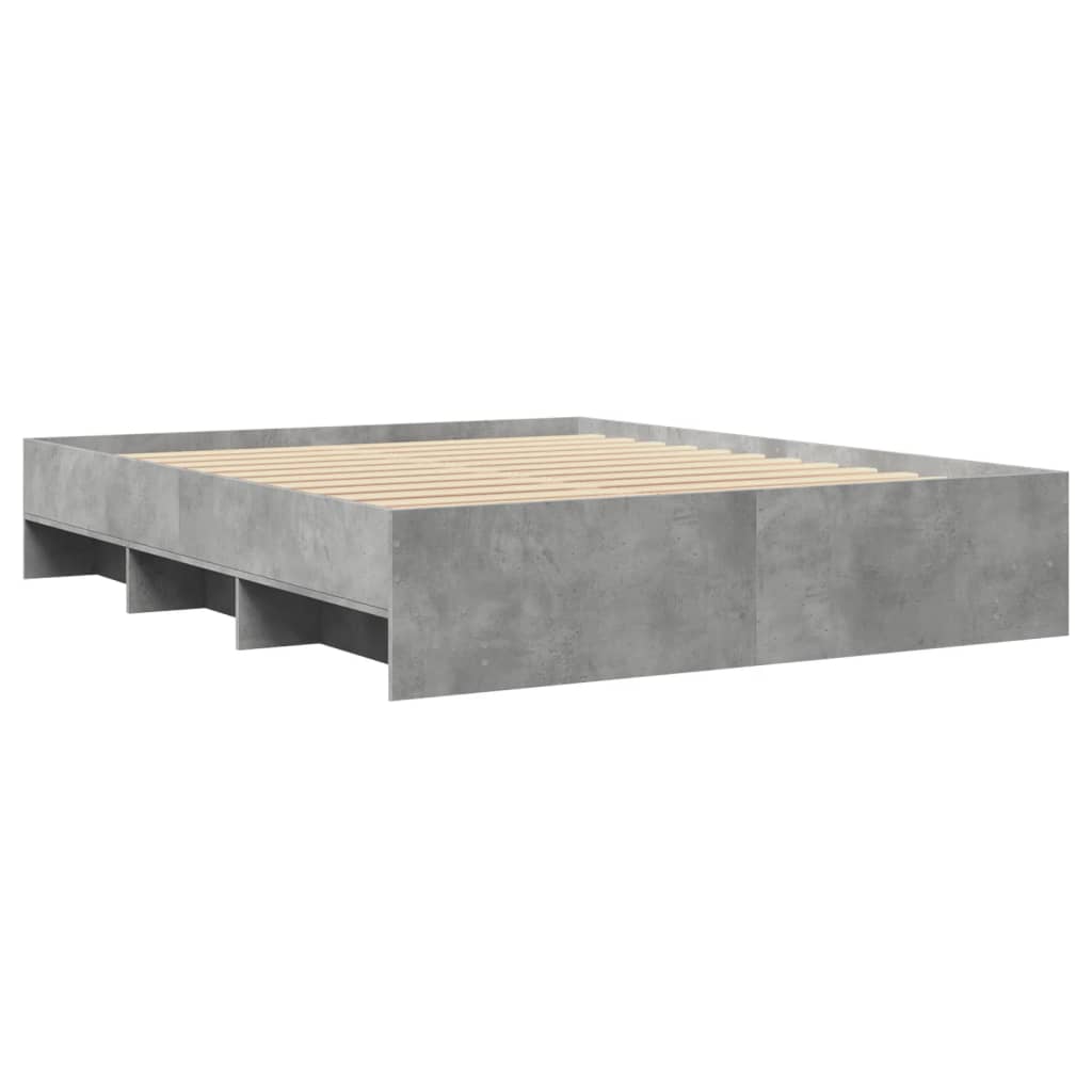 Bed Frame without Mattress Concrete Grey 150x200cm Engineered Wood