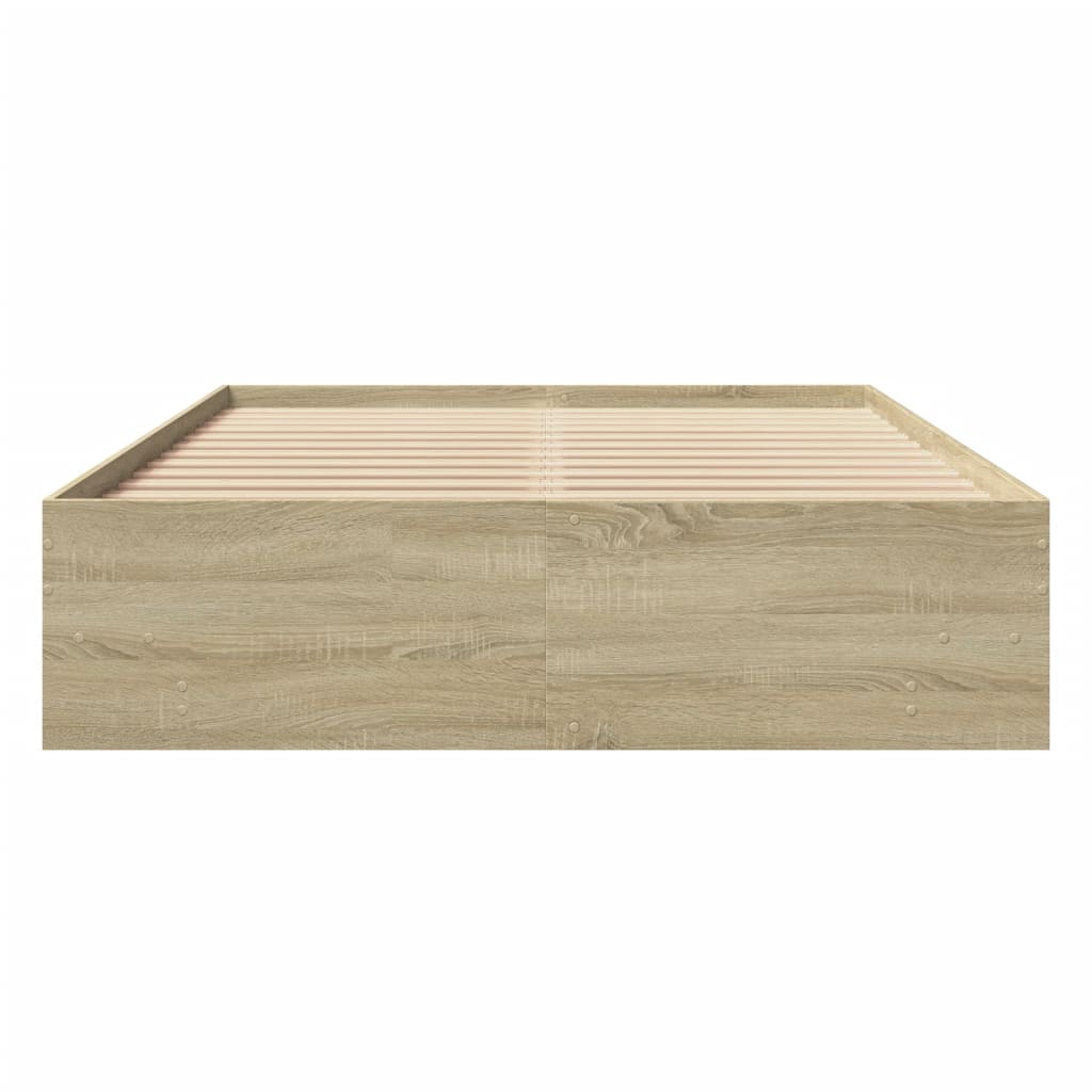 Bed Frame without Mattress Sonoma Oak 140x200 cm Engineered Wood