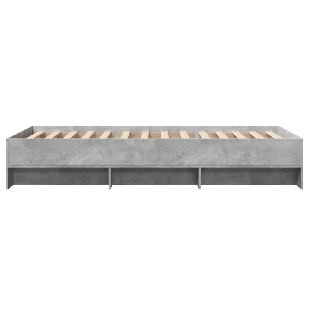 Bed Frame without Mattress Concrete Grey 100x200cm Engineered Wood