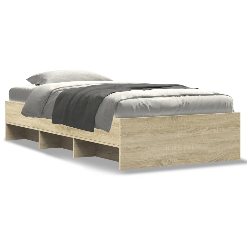 Bed Frame without Mattress Sonoma Oak 90x200 cm Engineered Wood
