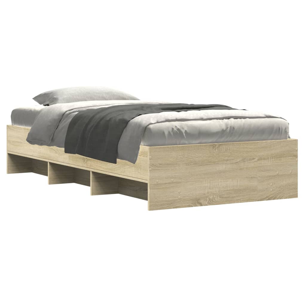 Bed Frame without Mattress Sonoma Oak 90x200 cm Engineered Wood