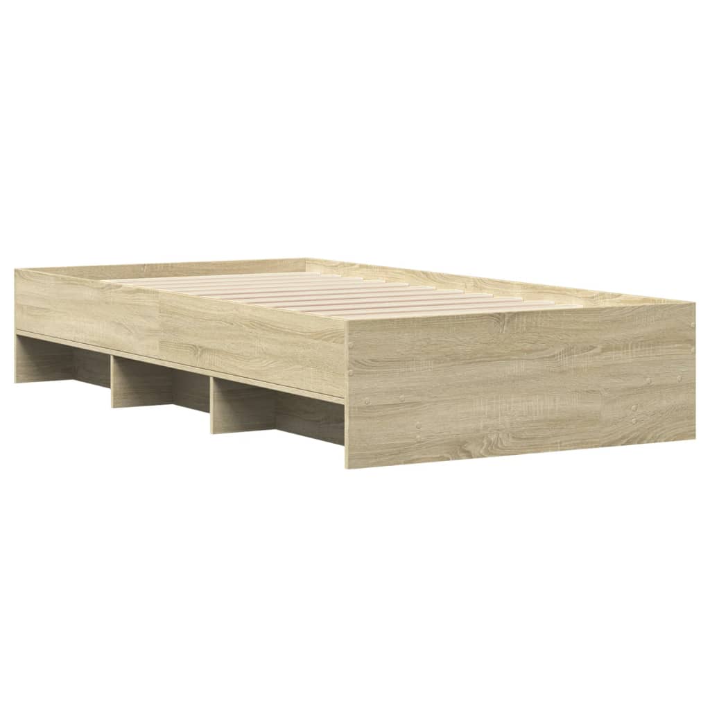 Bed Frame without Mattress Sonoma Oak 90x200 cm Engineered Wood