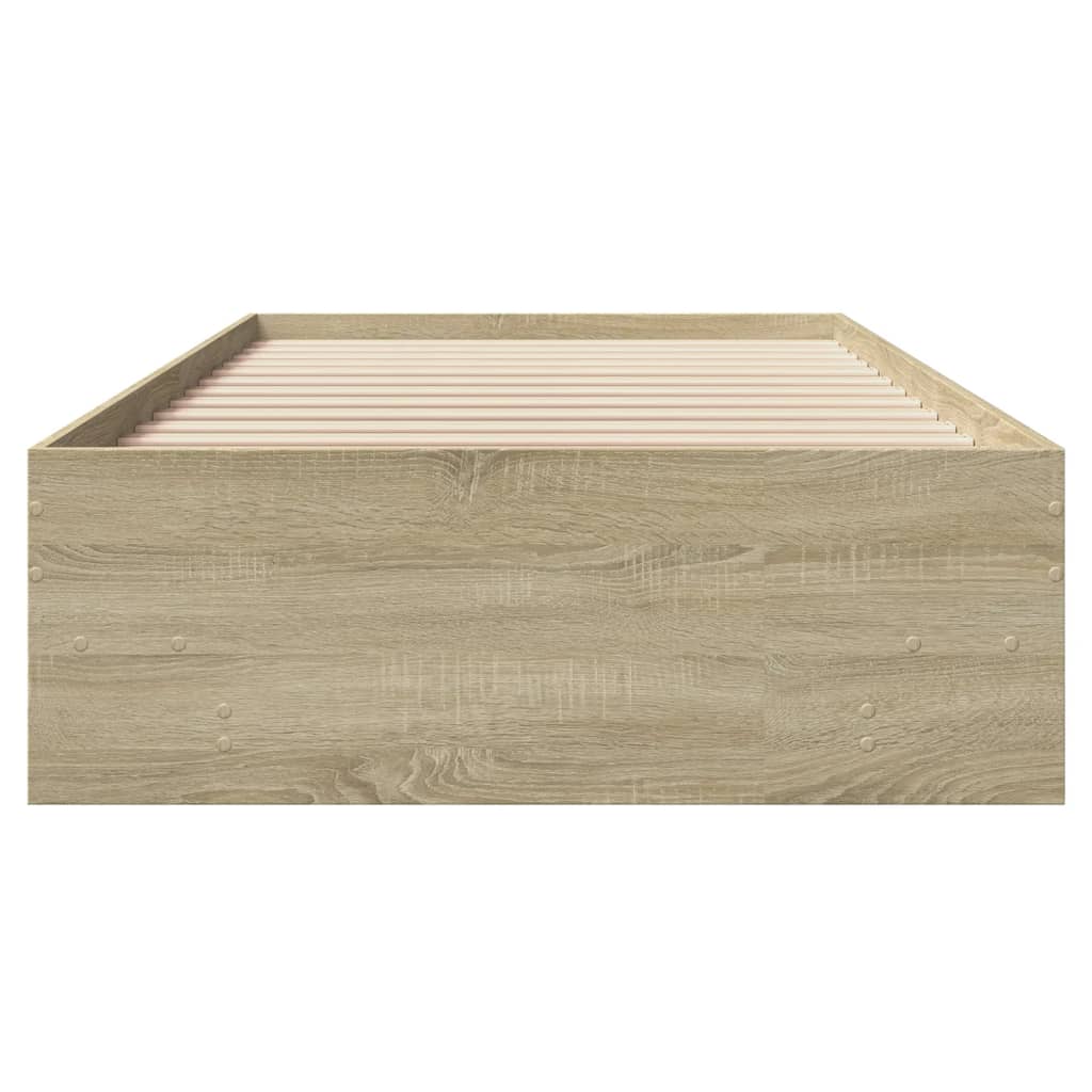 Bed Frame without Mattress Sonoma Oak 90x200 cm Engineered Wood
