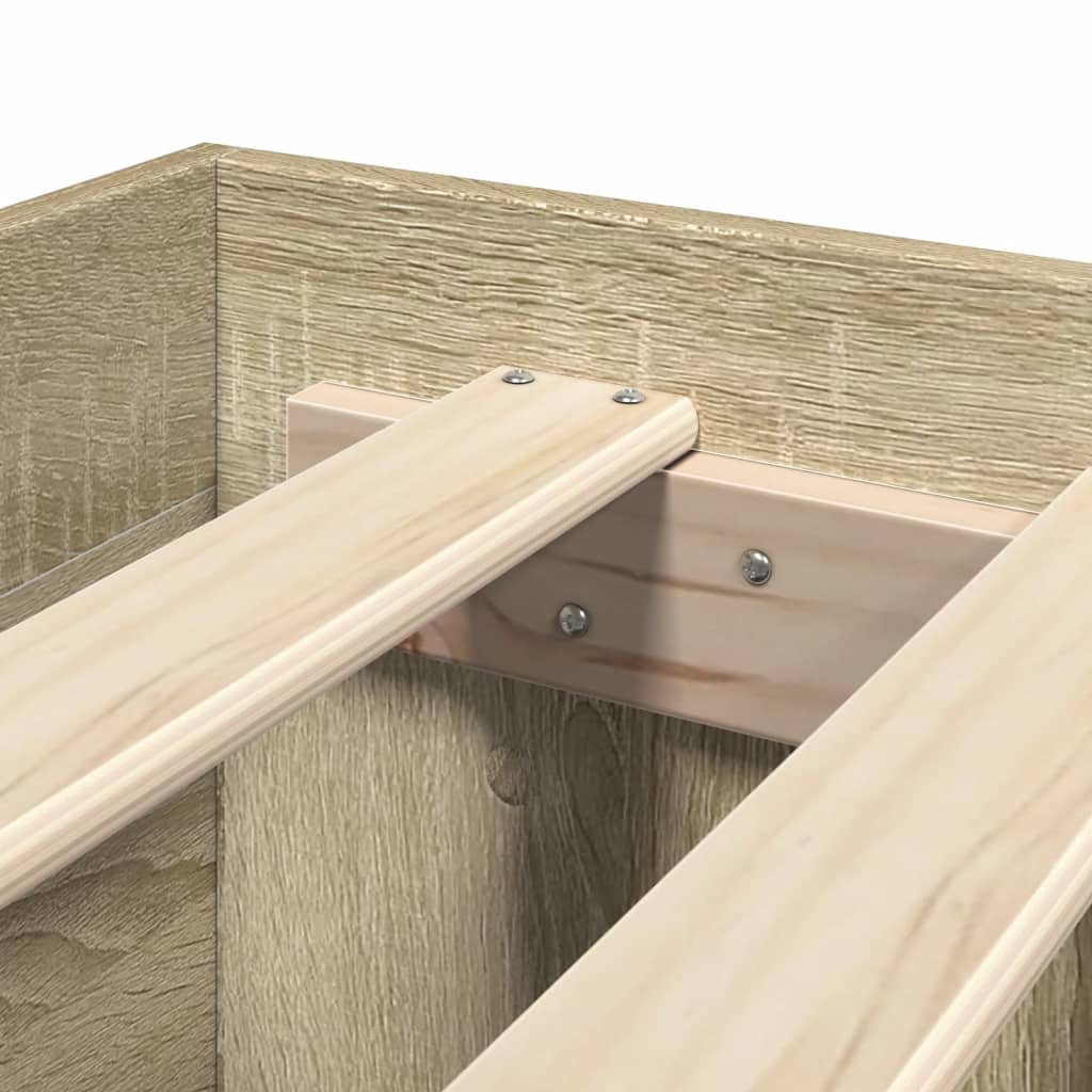Bed Frame without Mattress Sonoma Oak 90x200 cm Engineered Wood