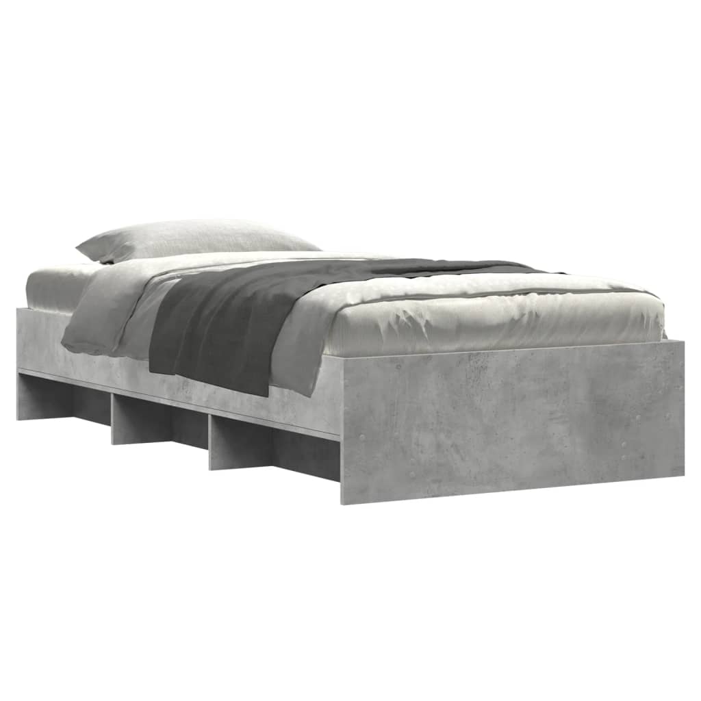 Bed Frame without Mattress Concrete Grey 90x200cm Engineered Wood