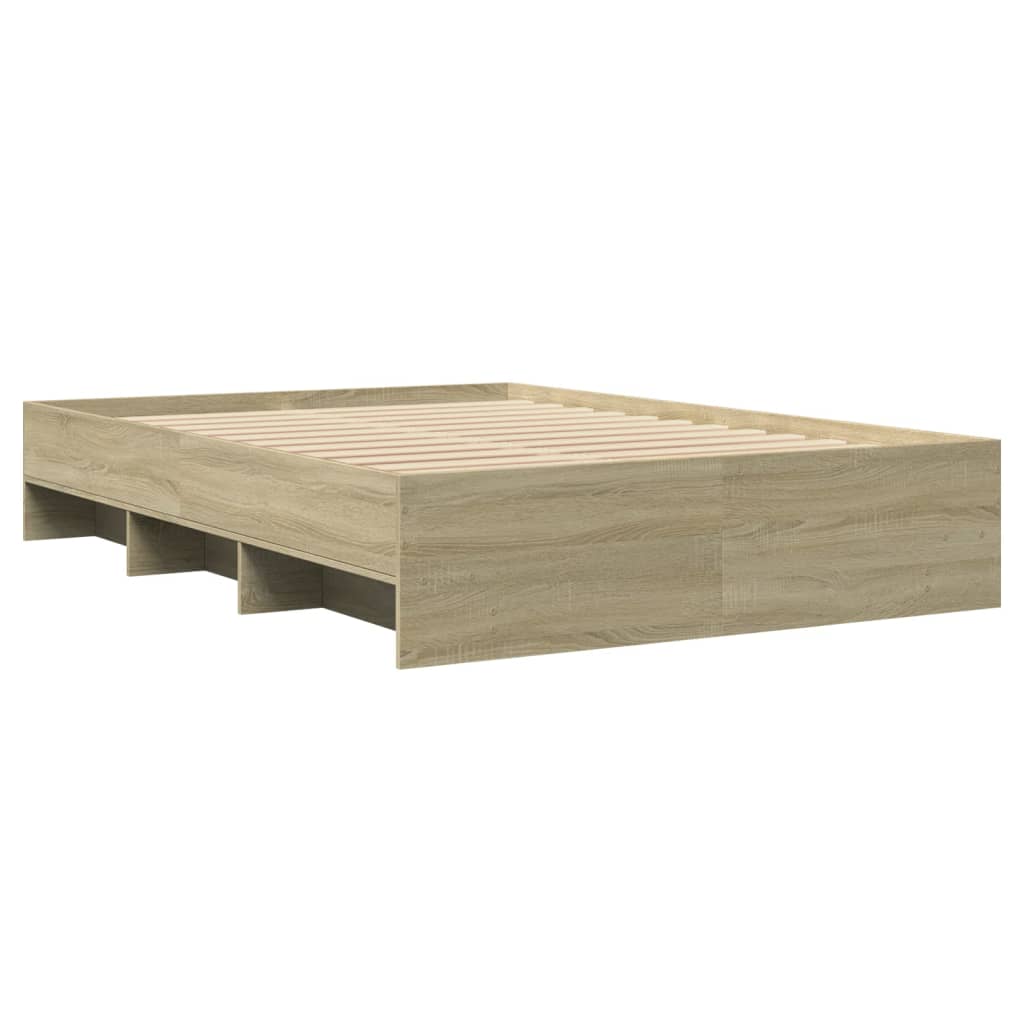 Bed Frame without Mattress Sonoma Oak 140x190 cm Engineered Wood