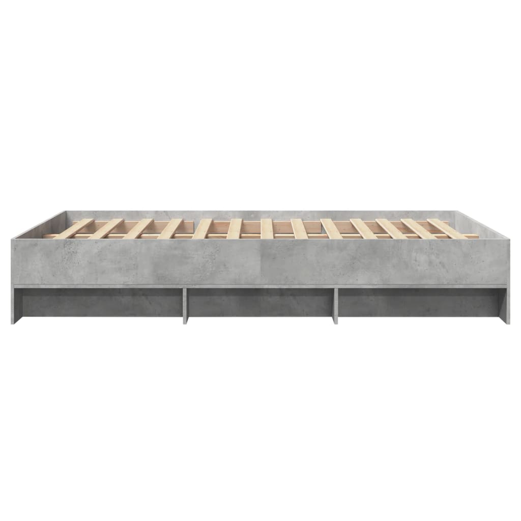 Bed Frame without Mattress Concrete Grey 140x190cm Engineered Wood
