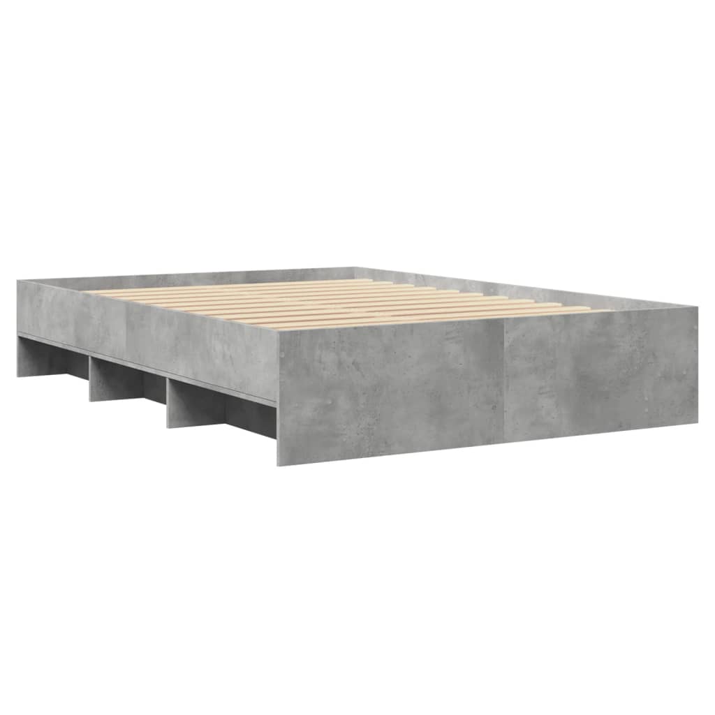 Bed Frame without Mattress Concrete Grey 140x190cm Engineered Wood