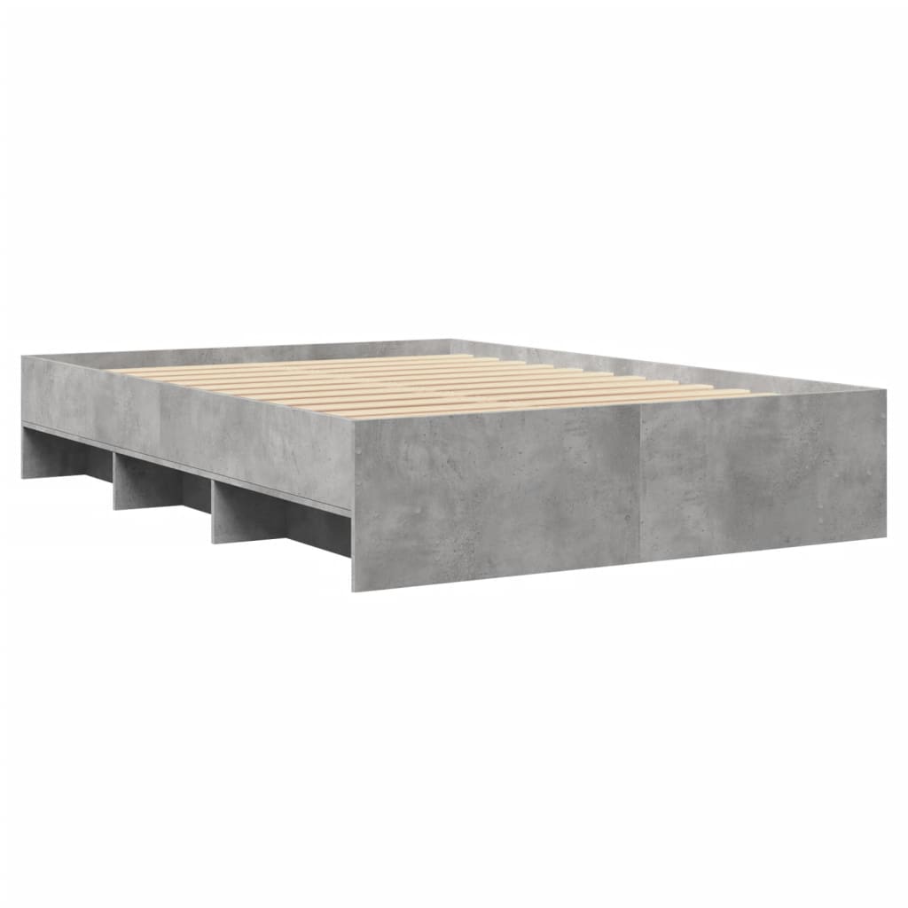 Bed Frame without Mattress Concrete Grey 135x190cm Engineered Wood