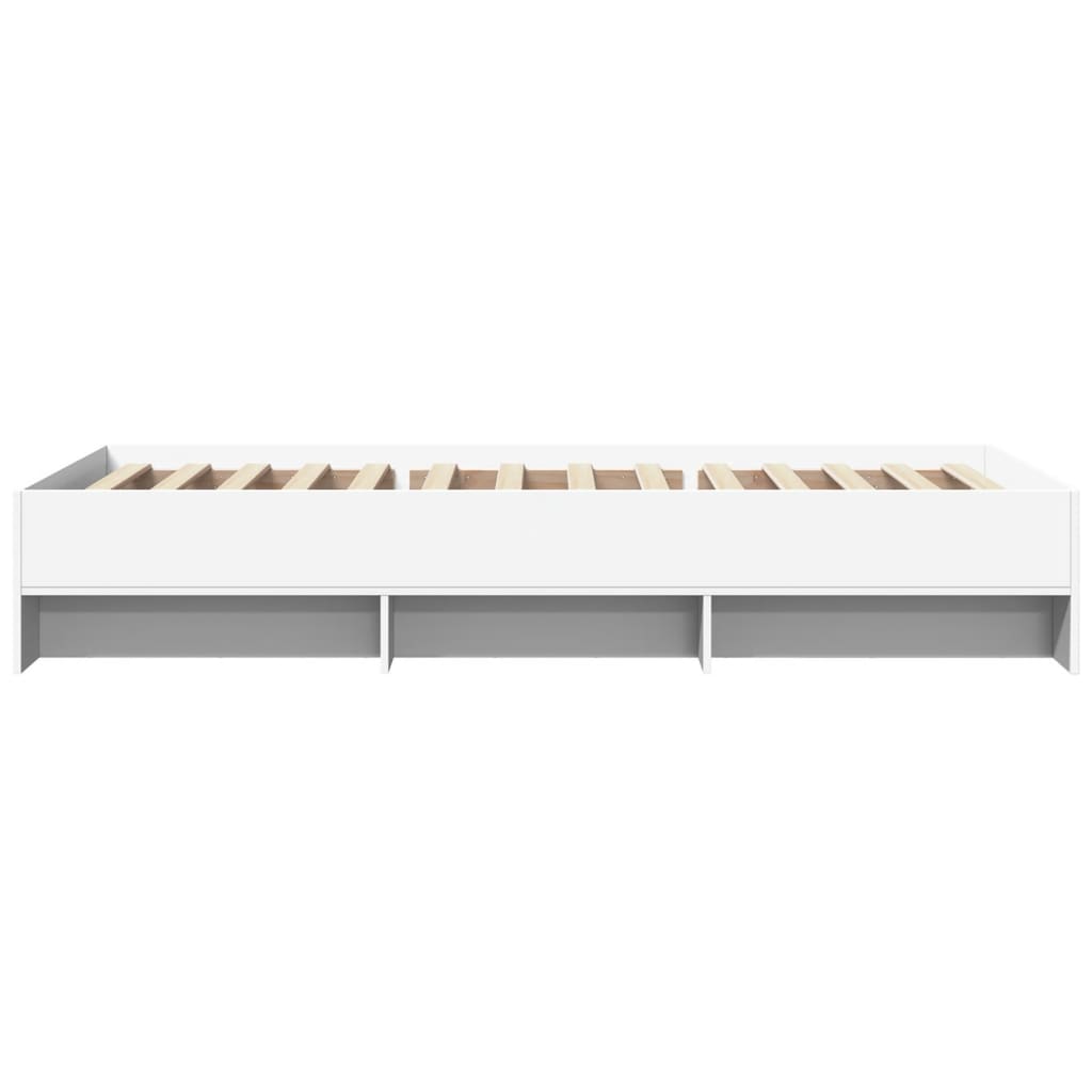 Bed Frame without Mattress White 90x190 cm Single Engineered Wood