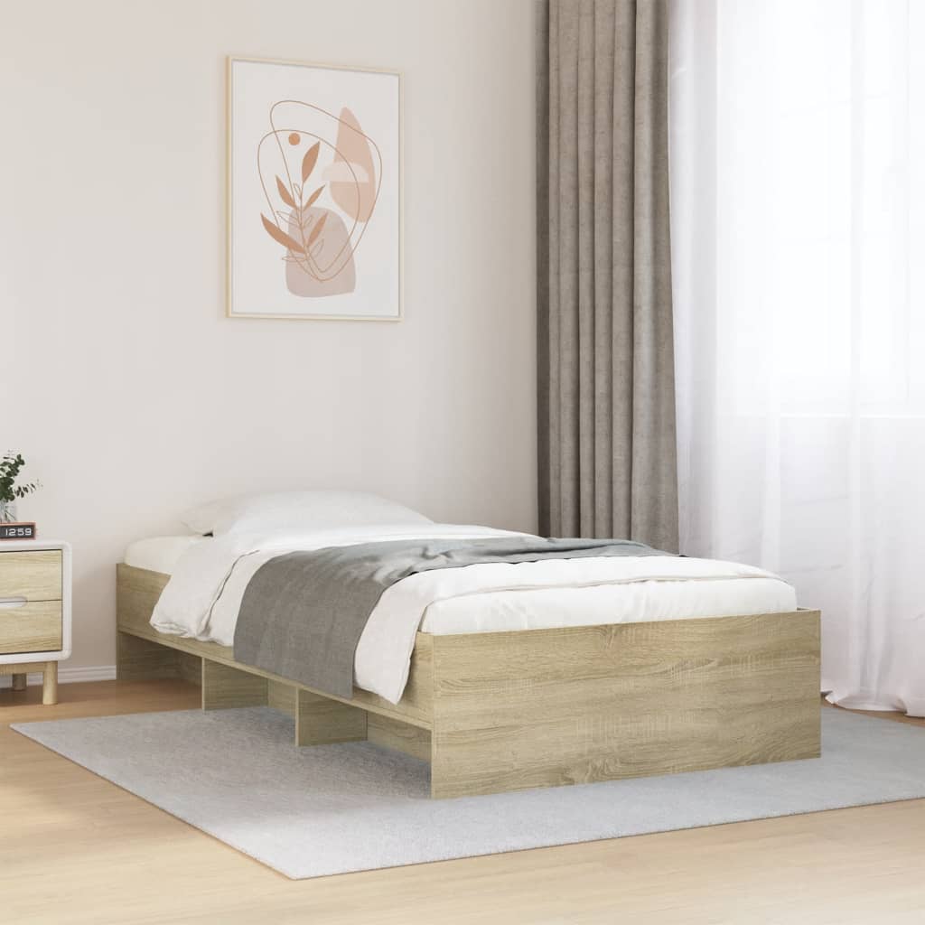 Bed Frame without Mattress Sonoma Oak 90x190 cm Single Engineered Wood