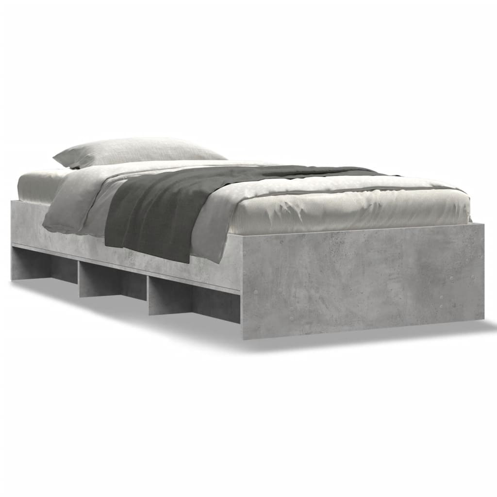 Bed Frame without Mattress Concrete Grey 90x190cm Engineered Wood