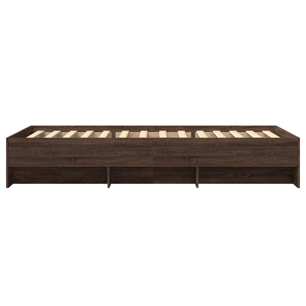 Bed Frame without Mattress Brown Oak 90x190 cm Single Engineered Wood