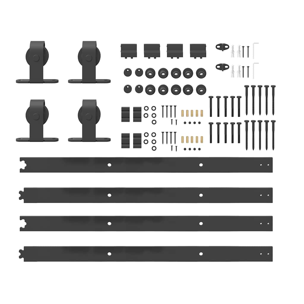 Sliding Door Hardware Kit 213,5 cm Steel Black