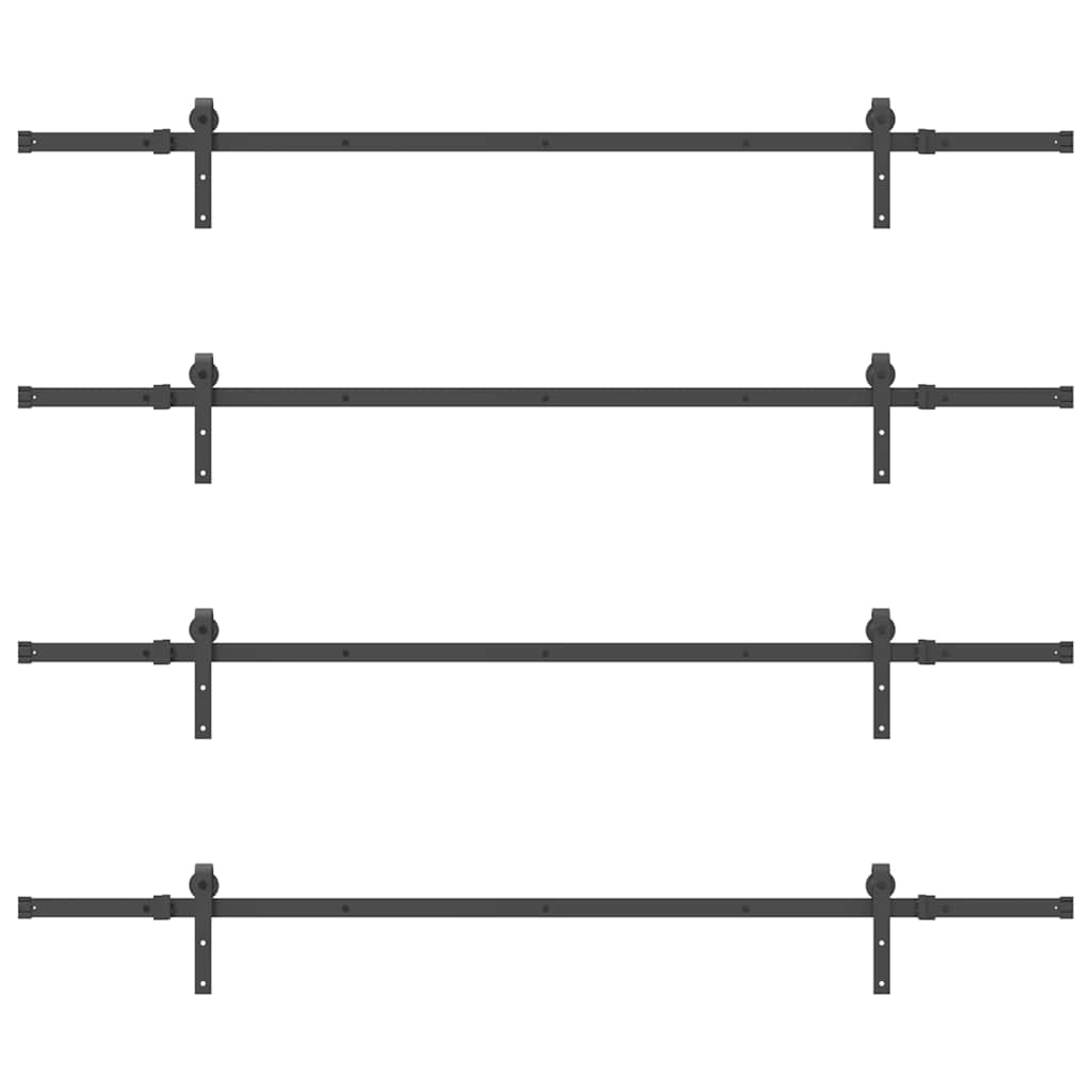 Sliding Door Hardware Kit 427 cm Steel Black