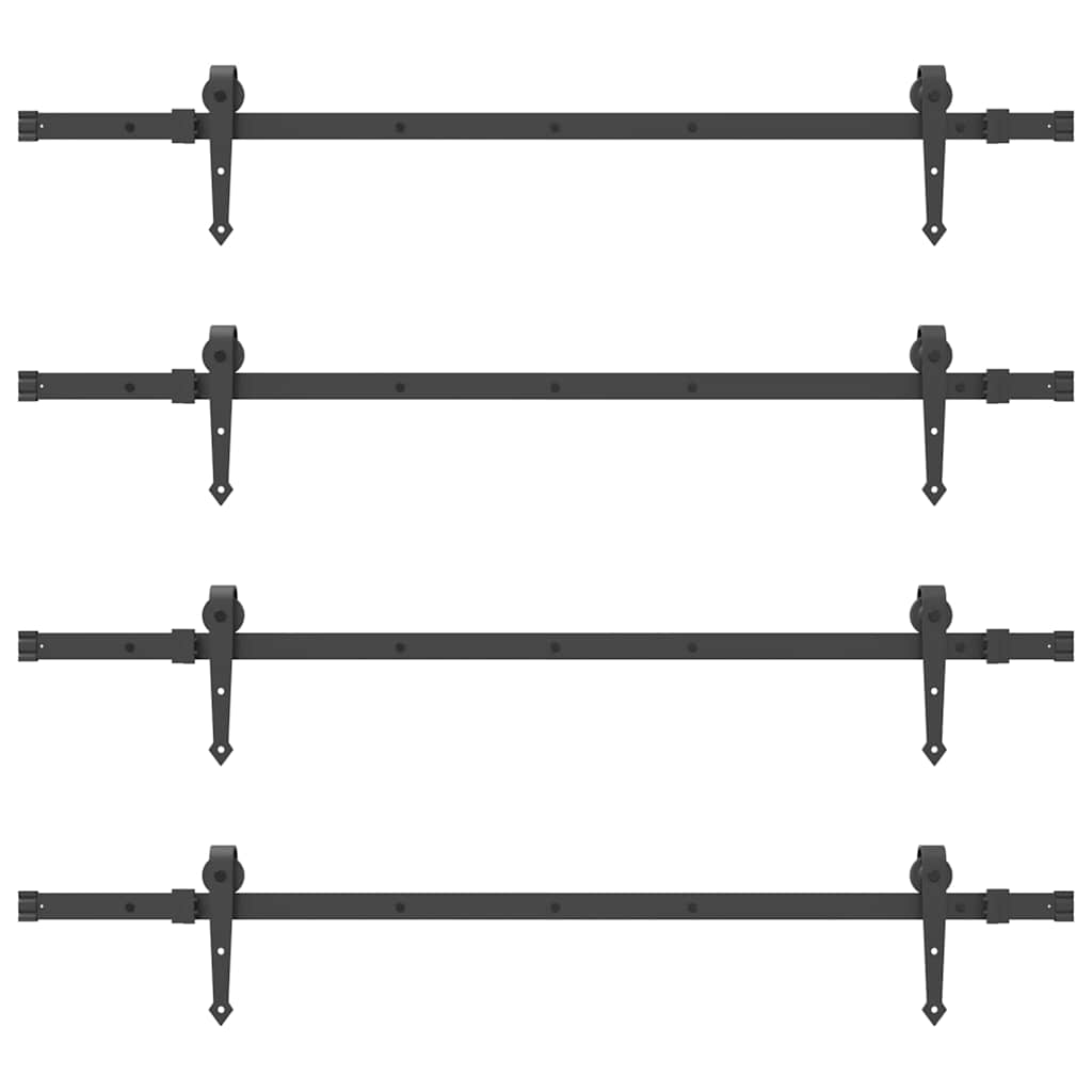 Sliding Door Hardware Kit 305 cm Steel Black