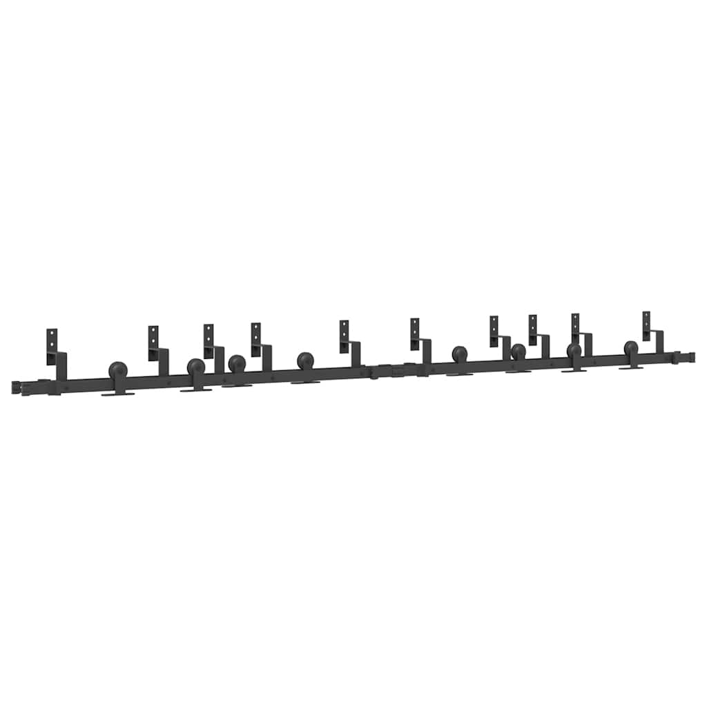 Sliding Door Hardware Kit 305 cm Steel Black
