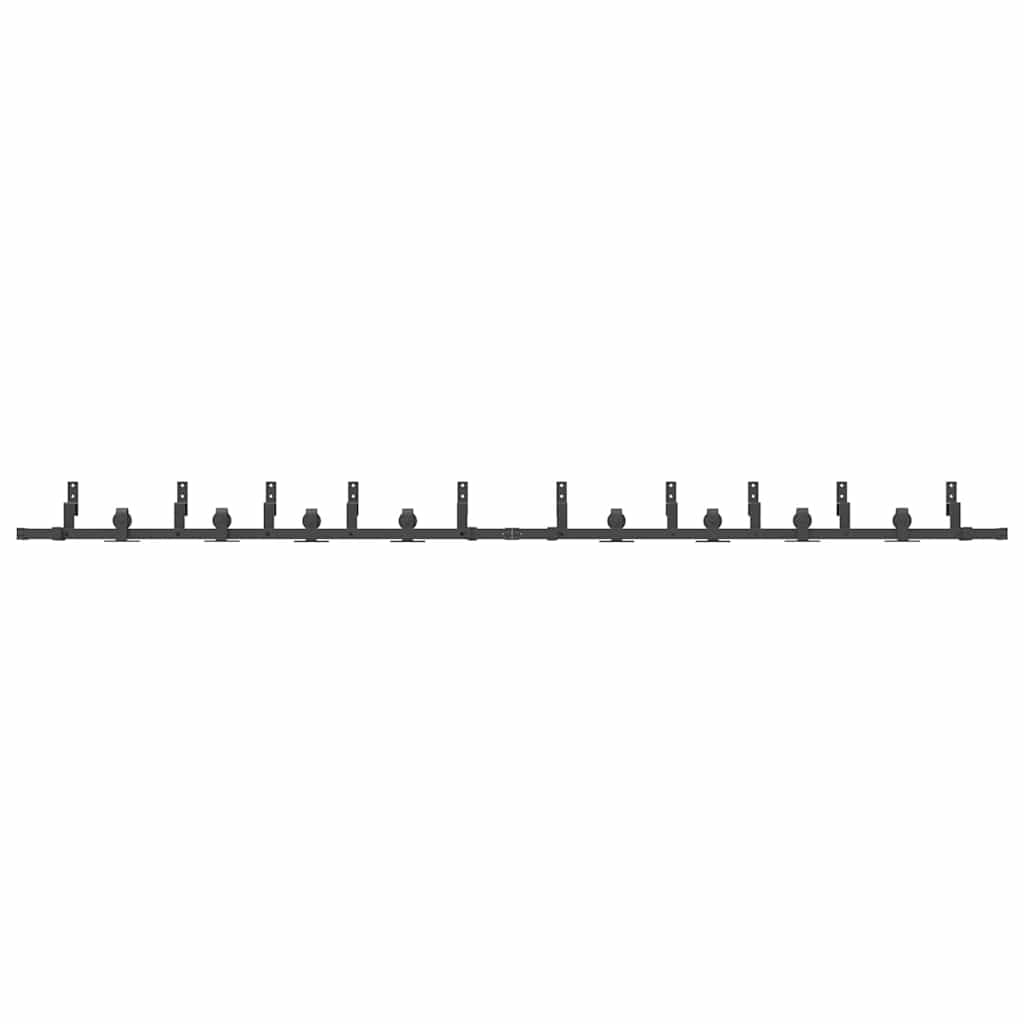 Sliding Door Hardware Kit 366 cm Steel Black