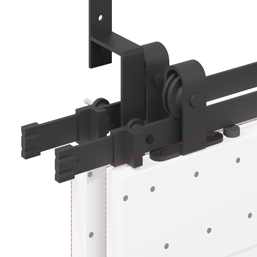 Sliding Door Hardware Kit 366 cm Steel Black