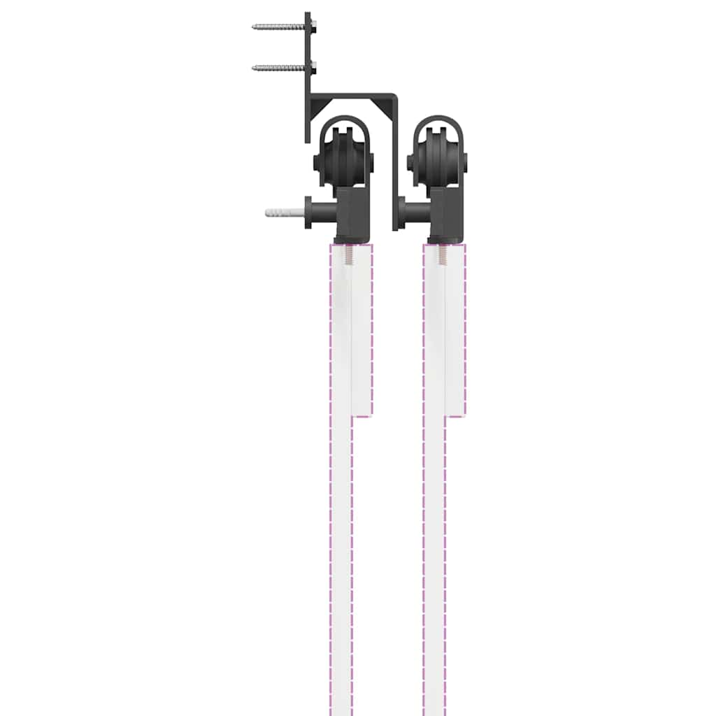 Sliding Door Hardware Kit 400 cm Steel Black