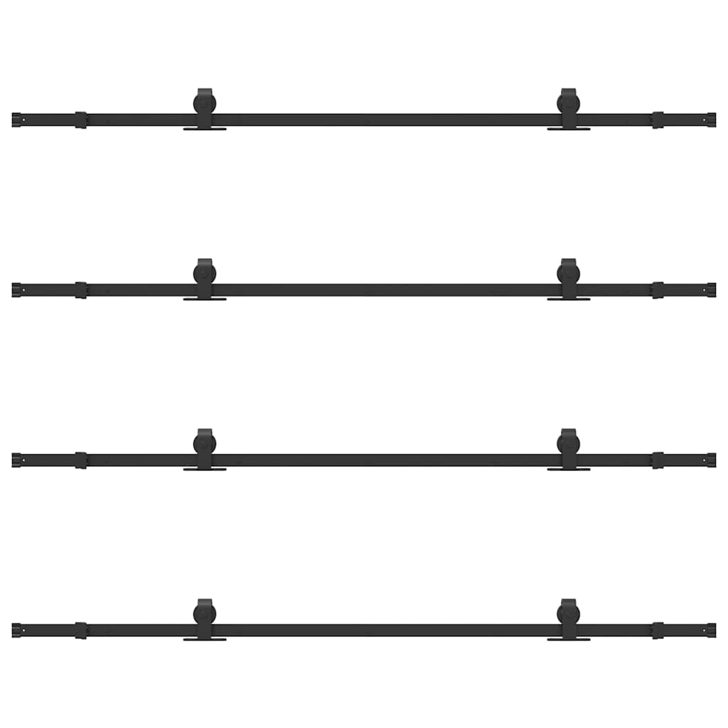 Sliding Door Hardware Kit 427 cm Steel Black
