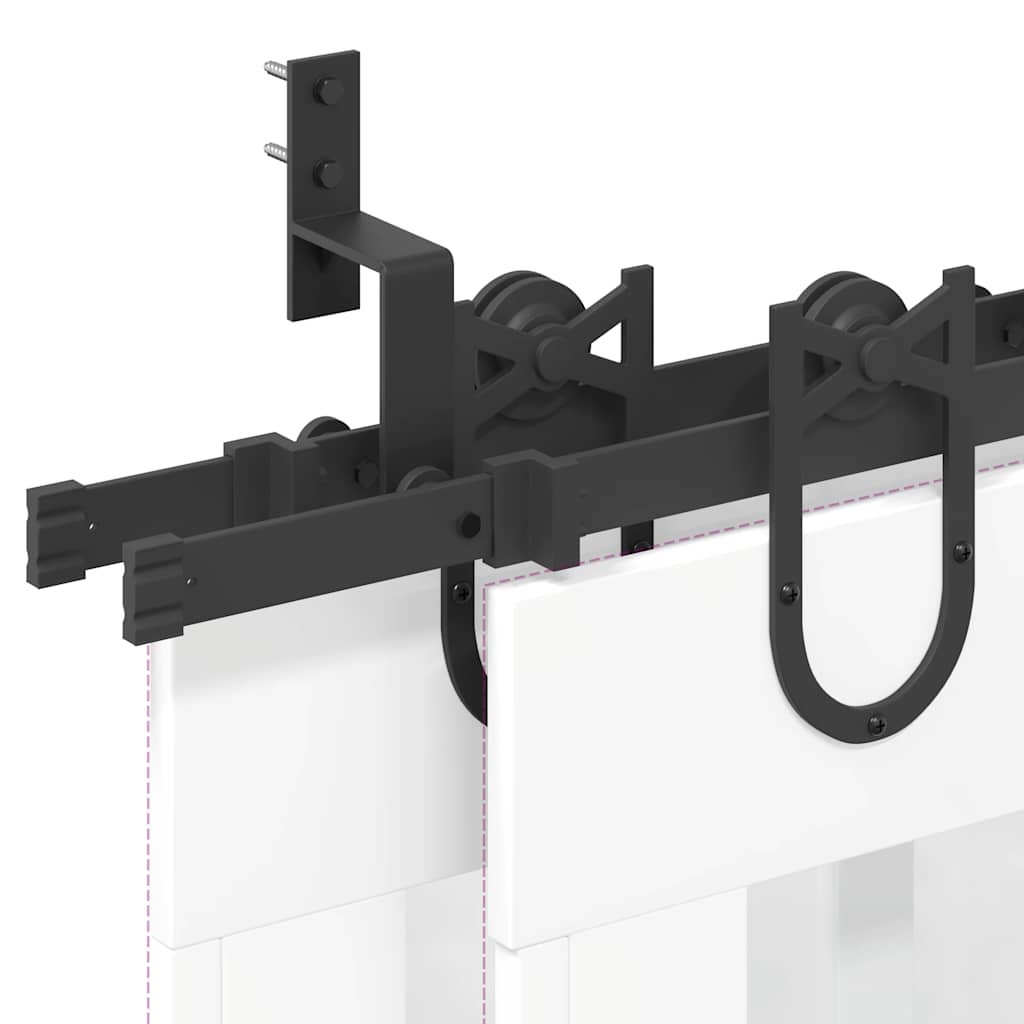 Sliding Door Hardware Kit 400 cm Steel Black