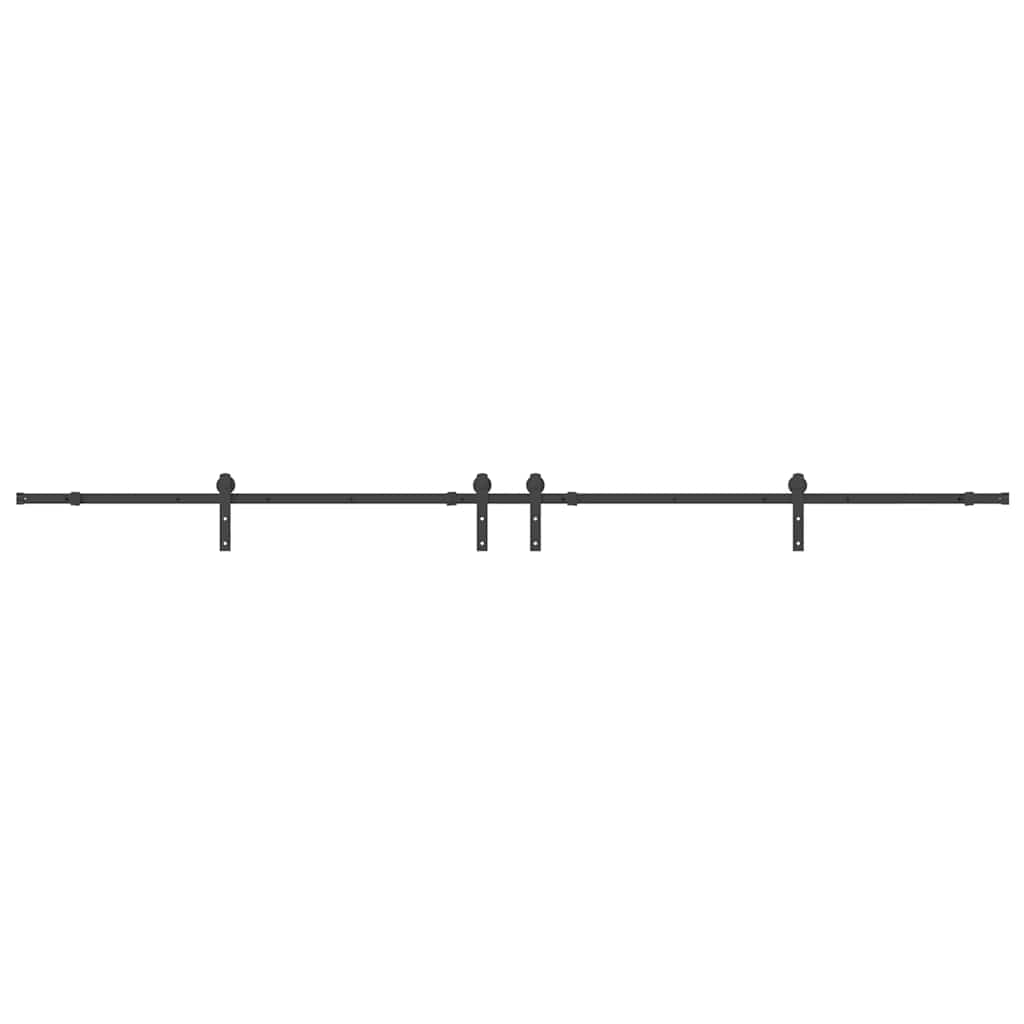 Sliding Door Hardware Kit 366 cm Steel Black