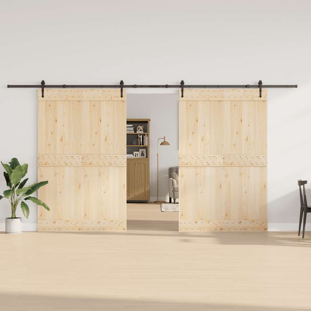 Sliding Door Hardware Kit 427 cm Steel Black